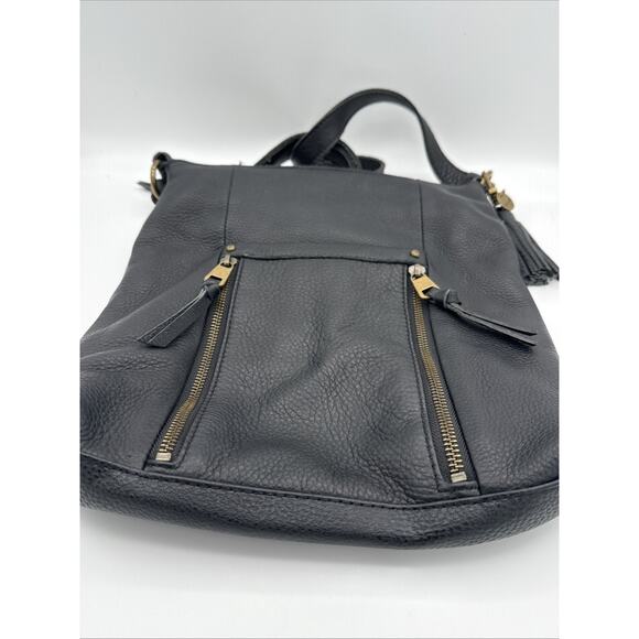 The Sak Collective Ladera Black Soft Leather Bag W/Tassel Crossbody A5 Hobo EUC - Picture 5 of 11
